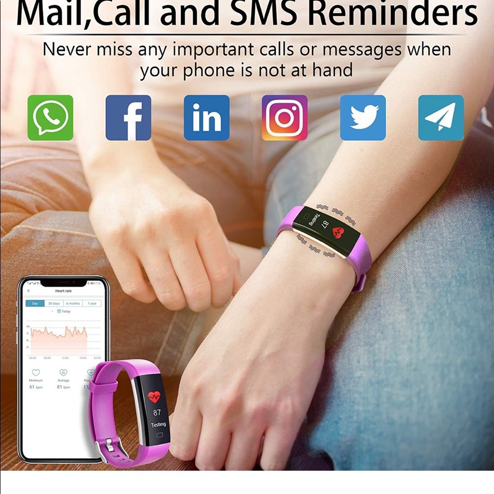 FITNESS TRACKER FOR WOMEN πββοΈβ€οΈ - Picture 5 of 8